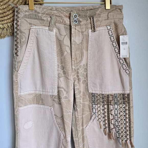 Anthropologie, New Pilcro The Camp Wanderer Pink Rose Patchwork Pants Size 28 - Picture 3 of 15